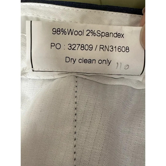 Jos A Banks Navy Blue Pinstriped Suit Pants Size 43 Business Career Wool - Picture 5 of 5